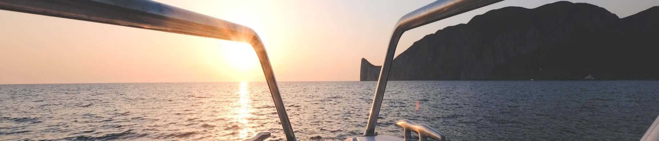 sun set at sea with yacht rental dubai