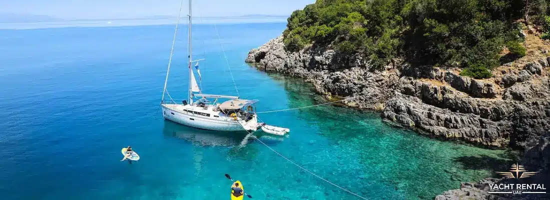Sailing trip to Greece in the blue sea