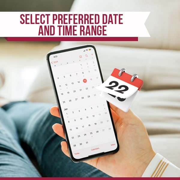 Select preferred date and time range